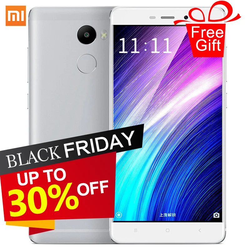 Original Xiaomi Redmi 4 2GB RAM 16GB ROM Snapdragon 430 red rice 4 5.0 Inch 4100mAh 13.0MP Redmi4 Mobile Phones