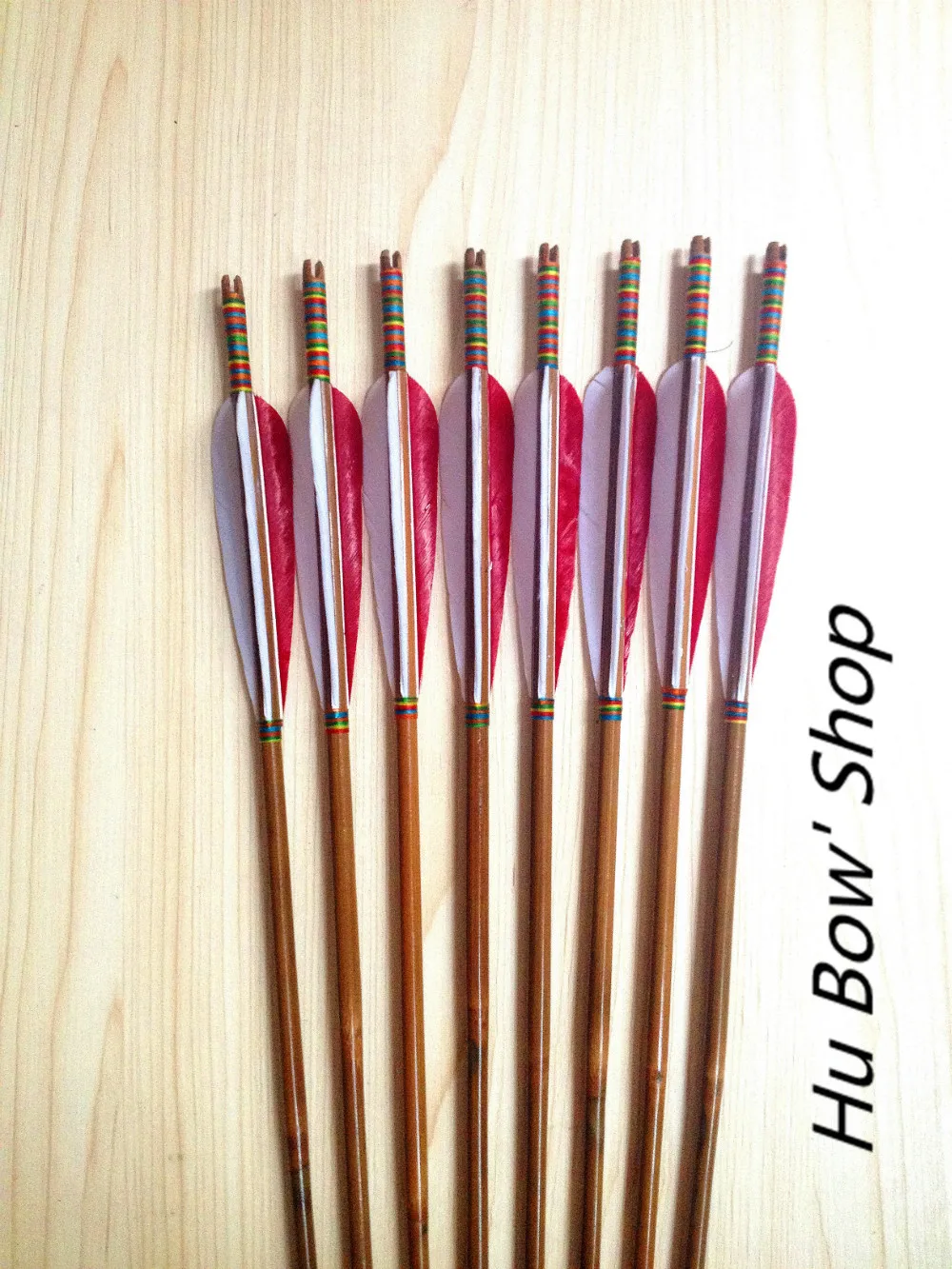 

12 Pcs Archery Traditional Handmade Hunting Shooting Bamboo Arrows For Recurve Bow Field Point Free Shipping