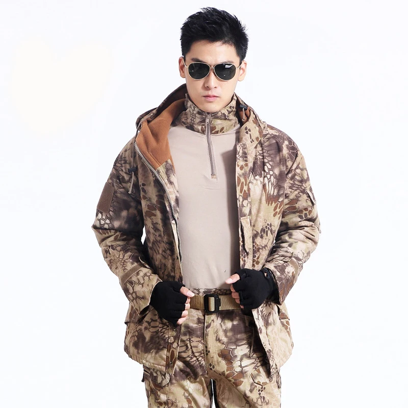 Military Hunting Winter Jacket Men Tactical Combat Coat Militar Waterproof Windbreaker Jacket Casaco Masculino Jackets Men - Цвет: Kryptek Desert