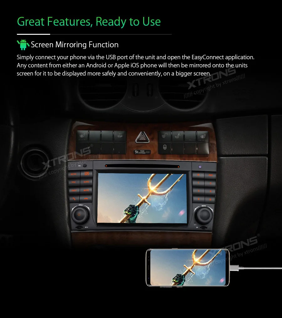 Perfect 7" Android 8.1 OS Car Multimedia DVD Navigation GPS Radio for Mercedes-Benz CLK-Class W209 2005-2006 & C-Class W203 2004-2007 10