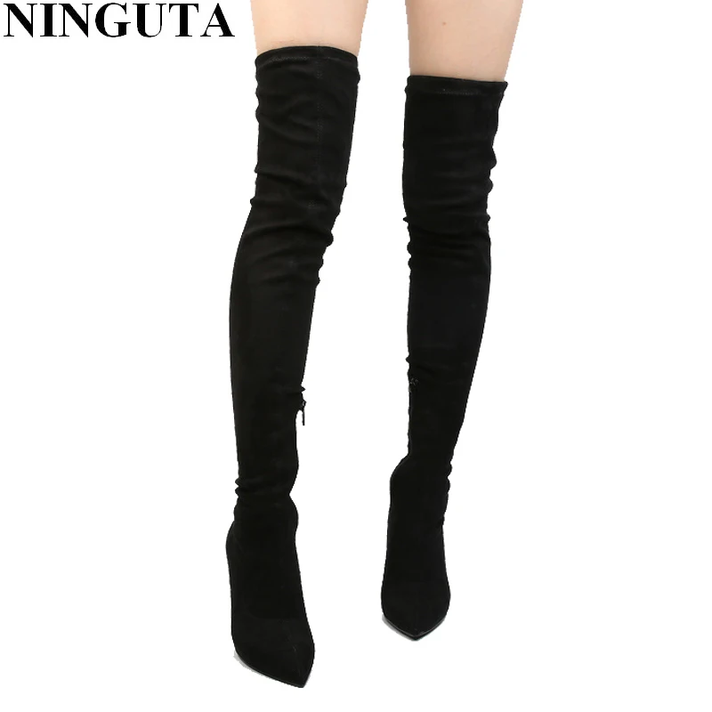 

NINGUTA high heels thigh high boots pointed toe over the knee women boots