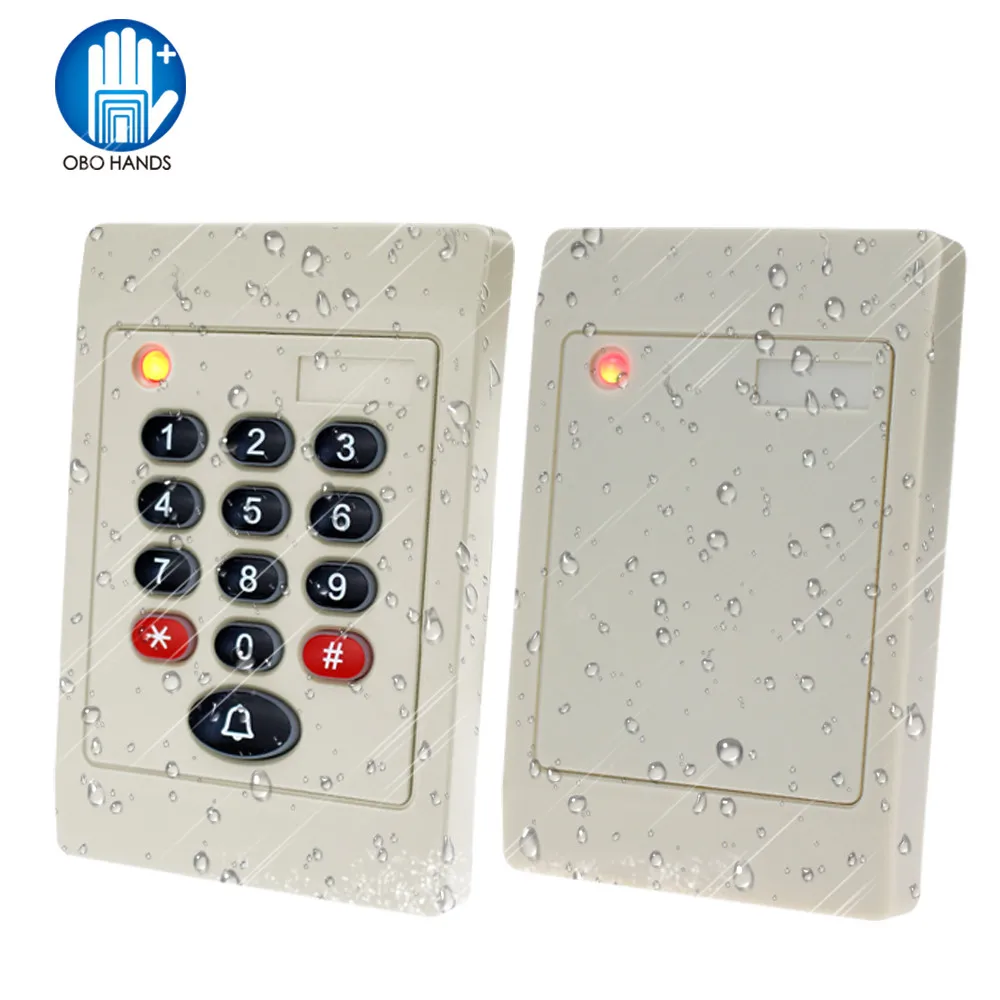 

IP65 Waterproof ABS RFID Access Control Card Reader 125KHz/13.56MHz Key Card Smart Reader Keypad with LED For Door Lock System