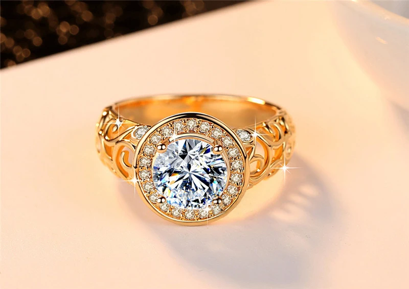 DODO Classic Hollow Round AAA Zircon Ring Luxury Gold Color Wedding Jewelry Rings For Women Femal Men feminino aneis bijoux R244 (1)