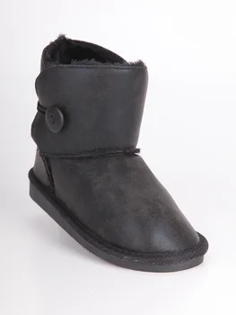 

Ankle Boots with fur and button-Black