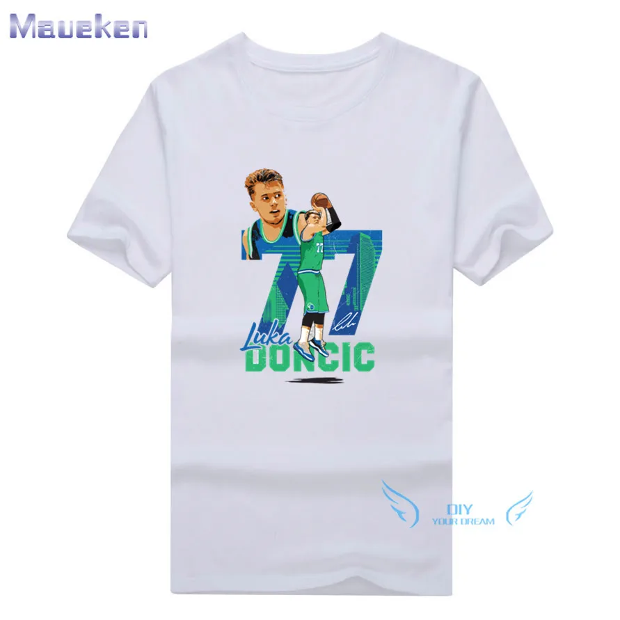 2019 Summer Luka Doncic white  100% cotton funny t shirt for  fans gift t-shirts