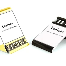 Алюминиевая рамка ценник Стенд 5x8 см регулируемая цифра ценообразование кубический знак держатель карты вино сотовый телефон Сплав счетчик ценник