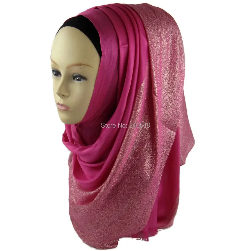 Вискоза 180*60 см красивый полублестящий мусульманский головной платок с люрексом, мусульманская вискоза, мерцающий платок-хиджаб