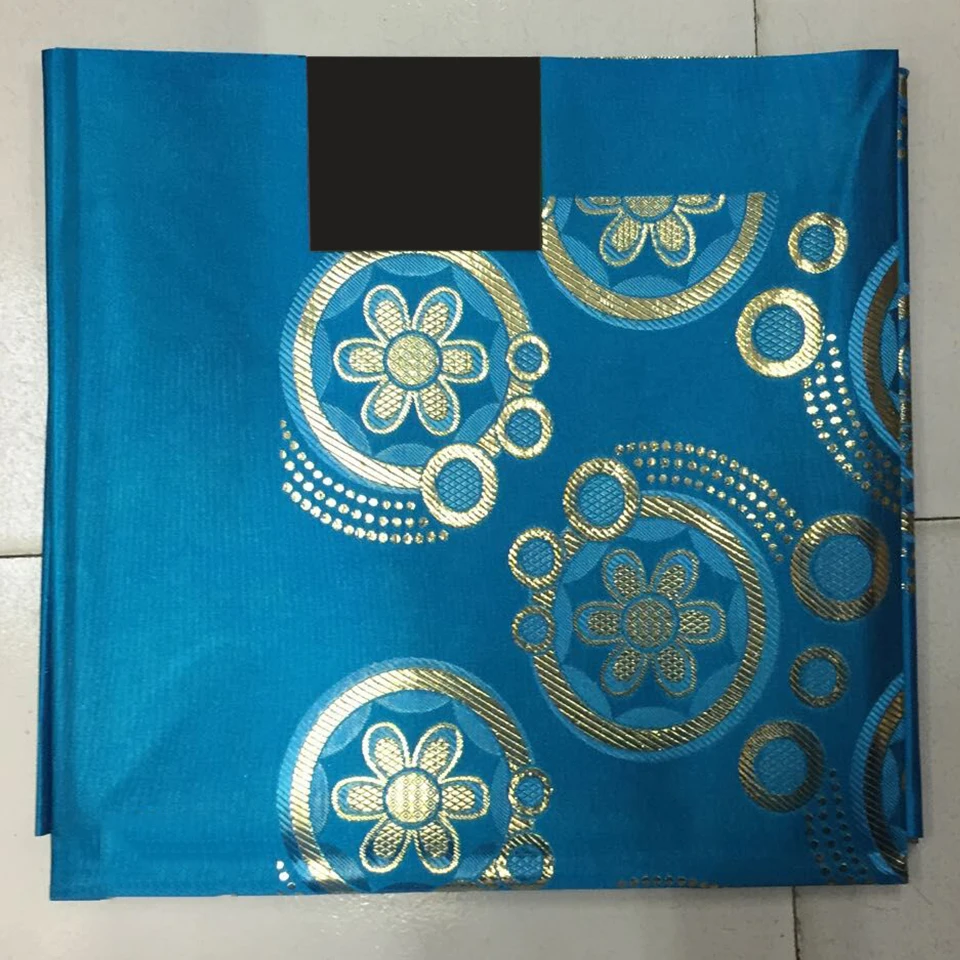 

Blue&gold african headties sego head tie,champagne nigerian gele head tie for African women LXLX-11-2