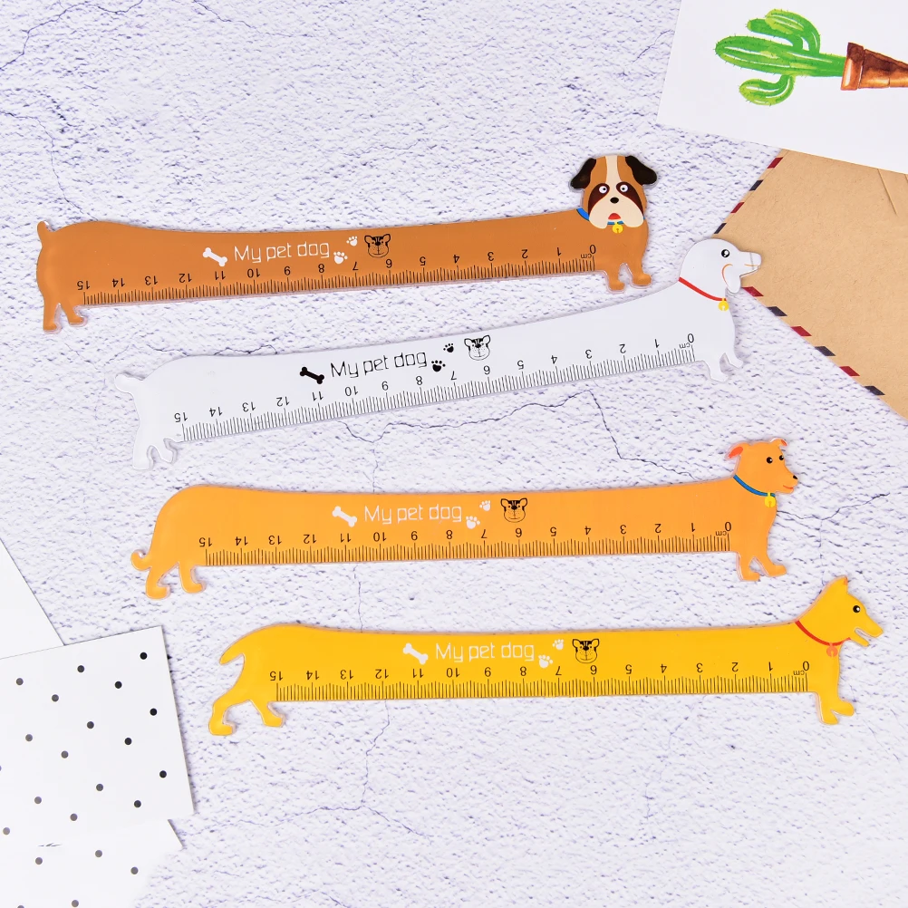1 шт. пластиковая прямая Линейка Kawaii Puppy линейки &quotСобака&quot Учебная ученическая