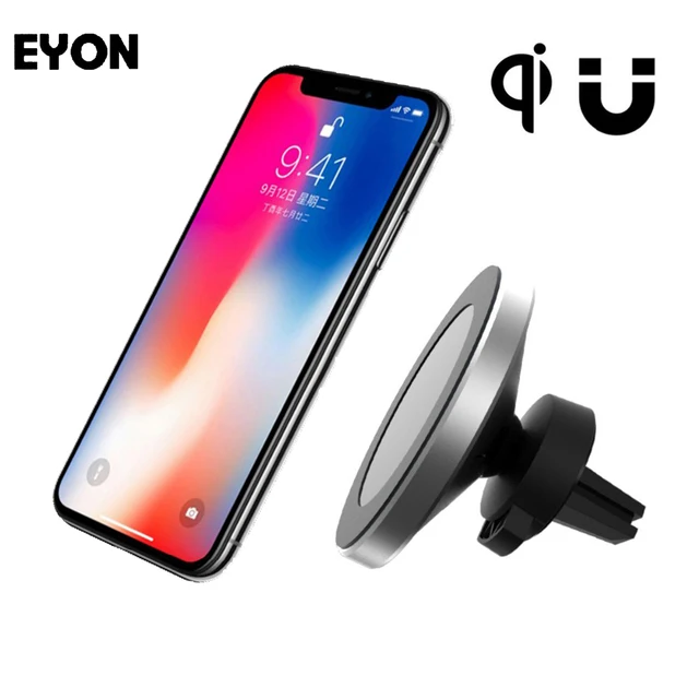 EYON 360 Qi Wireless Car Charger Holder Magnetic Air Vent