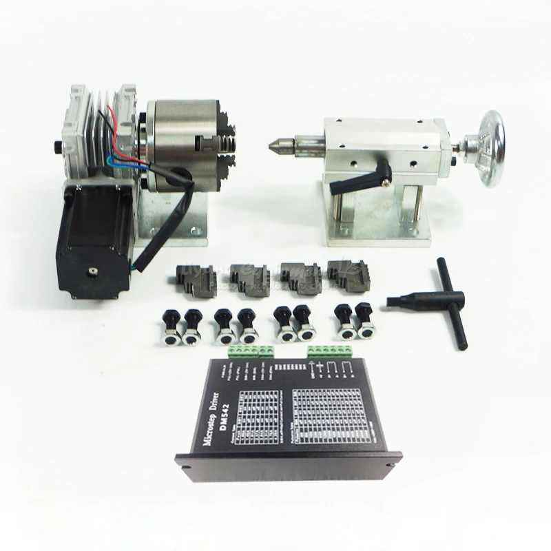 CNC фрезерный станок часть роторной оси 4th оси 80 мм 4 челюсти патрон ЧПУ бабки шаговый двигатель драйвер ЧПУ маршрутизатор гравер