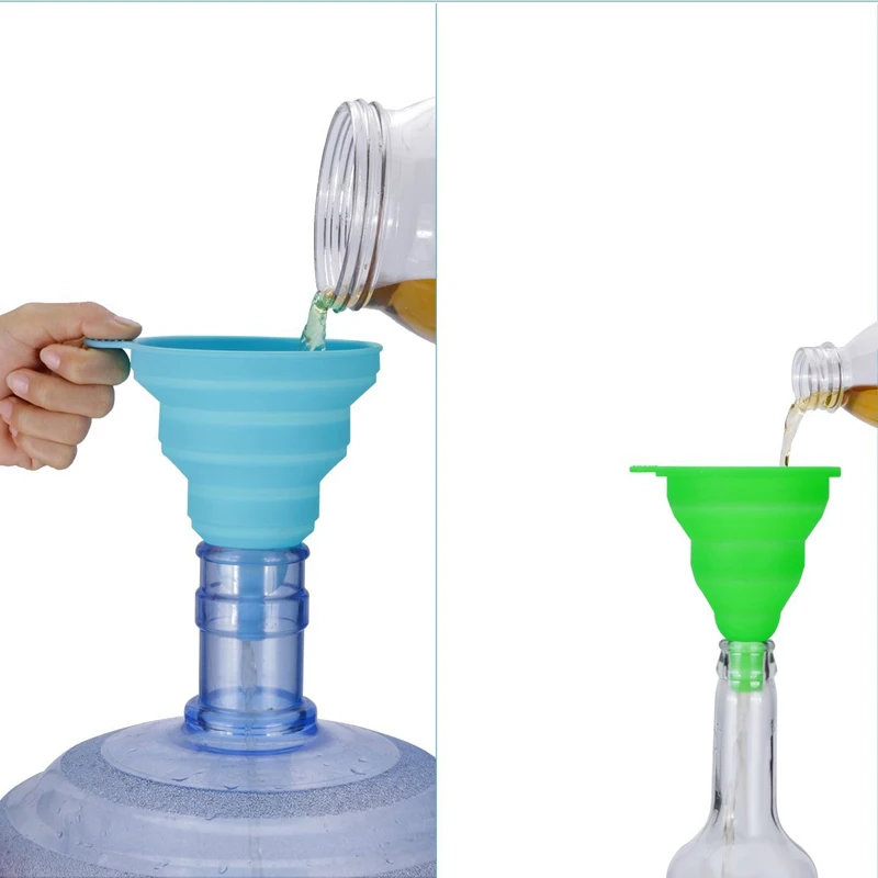 1PC Collapsible Silicone Funnel Foldable Oil Water Liquid Separating Funnel Hopper Kitchen Tools Gadgets Cooking Accessories (6)