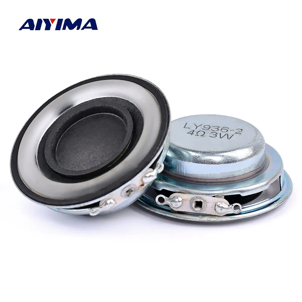 AIYIMA 2 шт 40 мм портативный аудио динамик s 4Ohm 3 Вт полный диапазон динамик драйвер 19 Ядро PU сторона громкий динамик DIY Звук домашний кинотеатр