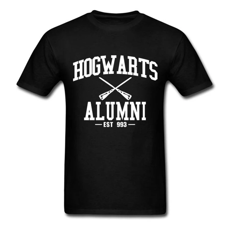 Hogwarts Alumni T-Shirt Harry Potter Shirt Inspired Yellow Print Mens Gift Tees 