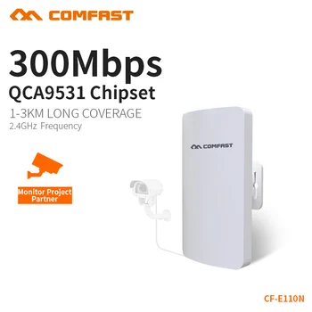 

COMFAST Wifi Bridge 2.4ghz 300mbps Outdoor CPE Wifi Router Repeater AP For Ip Camera Project 1-2km Long Range Receiver Extender