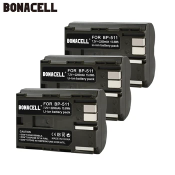 

Bonacell 2200mAh BP-511 Battery BP-511A BP511 BP511A for Canon G6 G5 G3 G2 G1 EOS 300D 50D 40D 30D 20D 5D MV300i Digital Camera