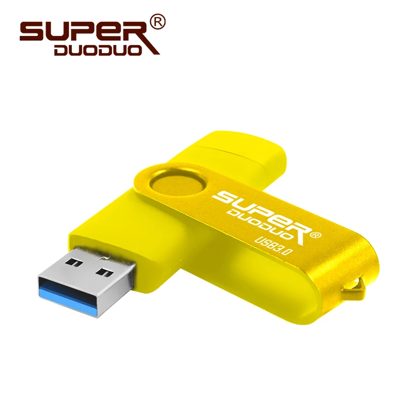 Высокоскоростной флеш-накопитель cle usb 3,0 OTG 64 Гб USB флеш-накопитель 128 ГБ 256 Гб Внешняя карта памяти 32 Гб 16 Гб USB флеш-накопитель - Цвет: yellow