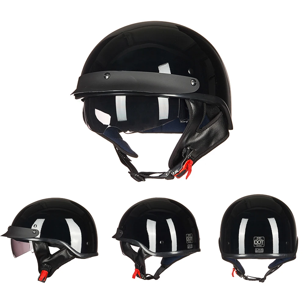 

ILM Retro and Vintage Half Open Face DOT Approved Motorcycle Helmet With Visor for Man and Woman S M L XL