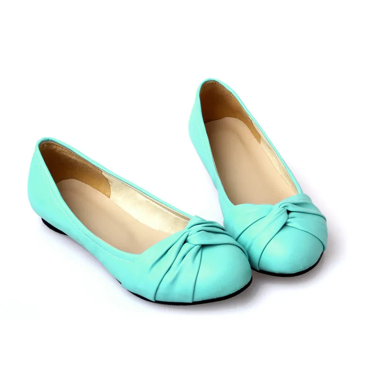 Г. Распродажа, новые криперы, большой размер 34-43, женская модная обувь женская обувь на плоской подошве, весенние женские балетки с металлическим круглым носком, однотонная повседневная обувь, H09 - Цвет: Небесно-голубой