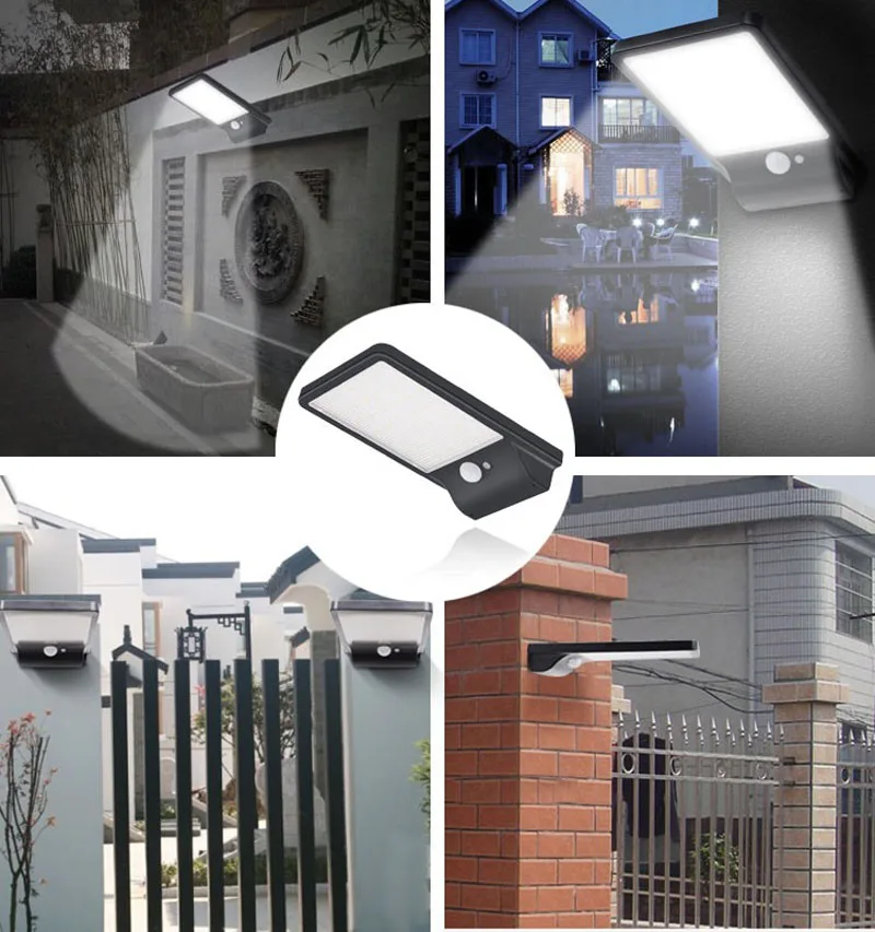 42leds PIR Motion Sensor Solar Lamp Waterproof LED Solar Power Street Light Outdoor Garden Security Wall Solar Lights Cool White (31)