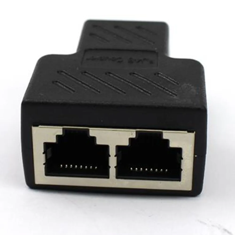 Сетевой кабель Splitter Extender переходник разъем преобразование увеличить Ethernet Пластик Медь Core 1 до 2 LAN RJ45 разъем