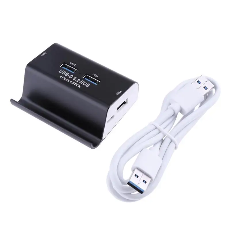 1 шт. алюминий сплав 4 порты USB 3,0 концентратор переходник разветвитель с 100 см кабель синий черный, серебристый цвет для планшеты компьютер PC