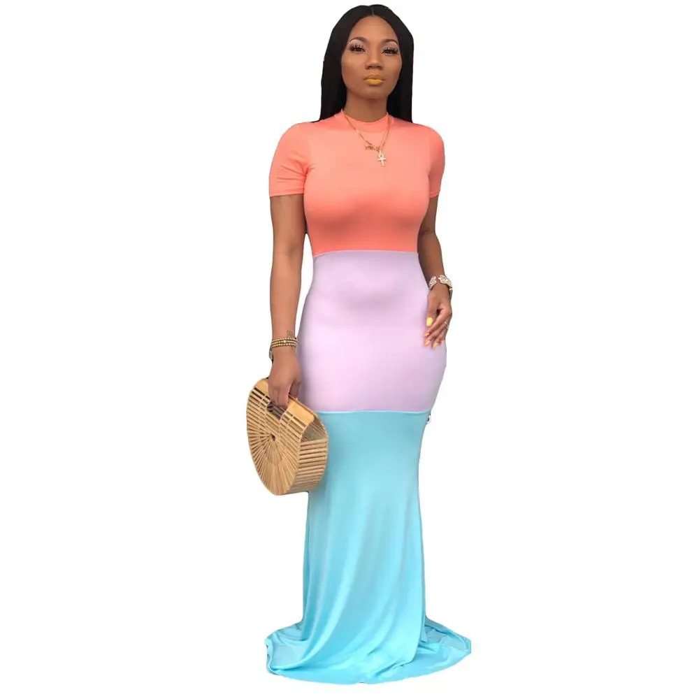 short sleeve bodycon maxi dress