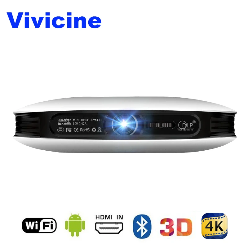 Vivicine 1080 p 3D 4 K العارض ، الروبوت WIFI HDMI USB كامل HD البسيطة PC لعبة المسرح المنزلي سينما Proyector 12000 mAh بطارية متعاطي المخدرات Vivicine 1080 p 3D 4 K العارض ، الروبوت WIFI HDMI USB كامل HD البسيطة PC لعبة المسرح المنزلي سينما Proyector 12000 mAh بطارية متعاطي المخدرات