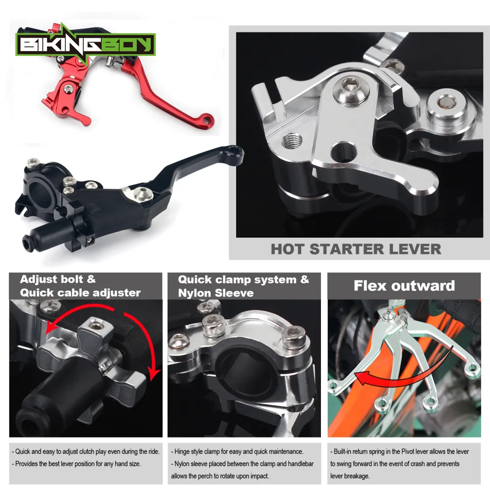 

BIKINGBOY Universal Quick Adjust Clutch Lever Perch Hot Start for Honda CR 80 85 125 250 500 CRF 250 450 R X XR 400 600 650 7/8