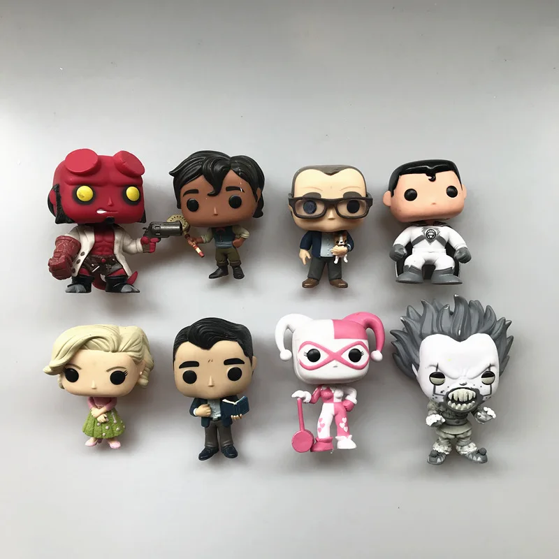 Оригинальный Funko pop используется HellBoy Белый Фонарь Супермен розовый Harley Quinn Pennywise