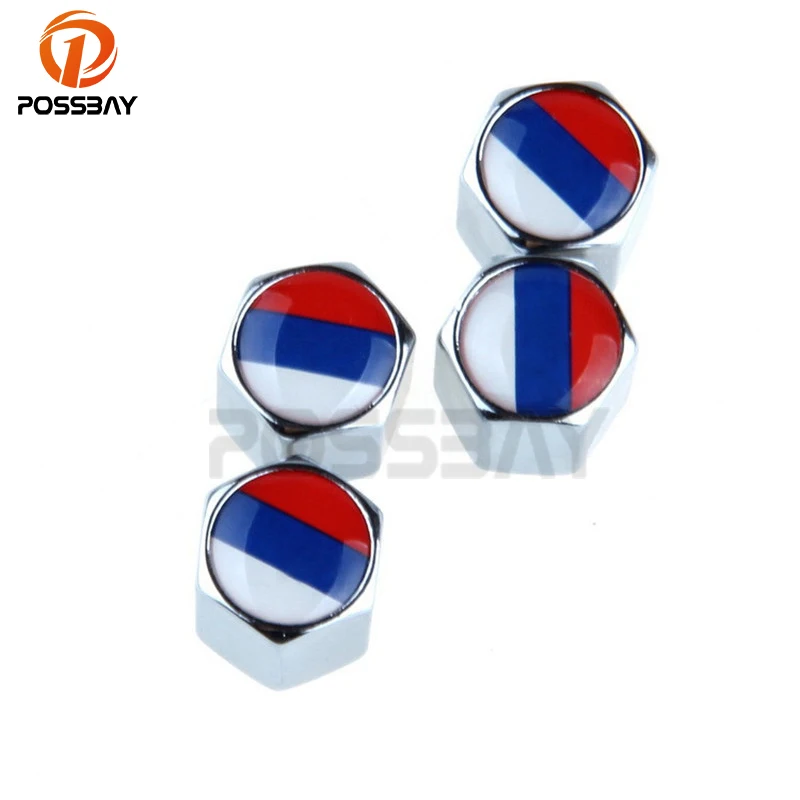 

POSSBAY Silver 4Pcs/Set Russian Tire Valve Caps Airtight Cover Stainless Steel Car Wheel Tyre Tire Stem Air Spare Tire Covers