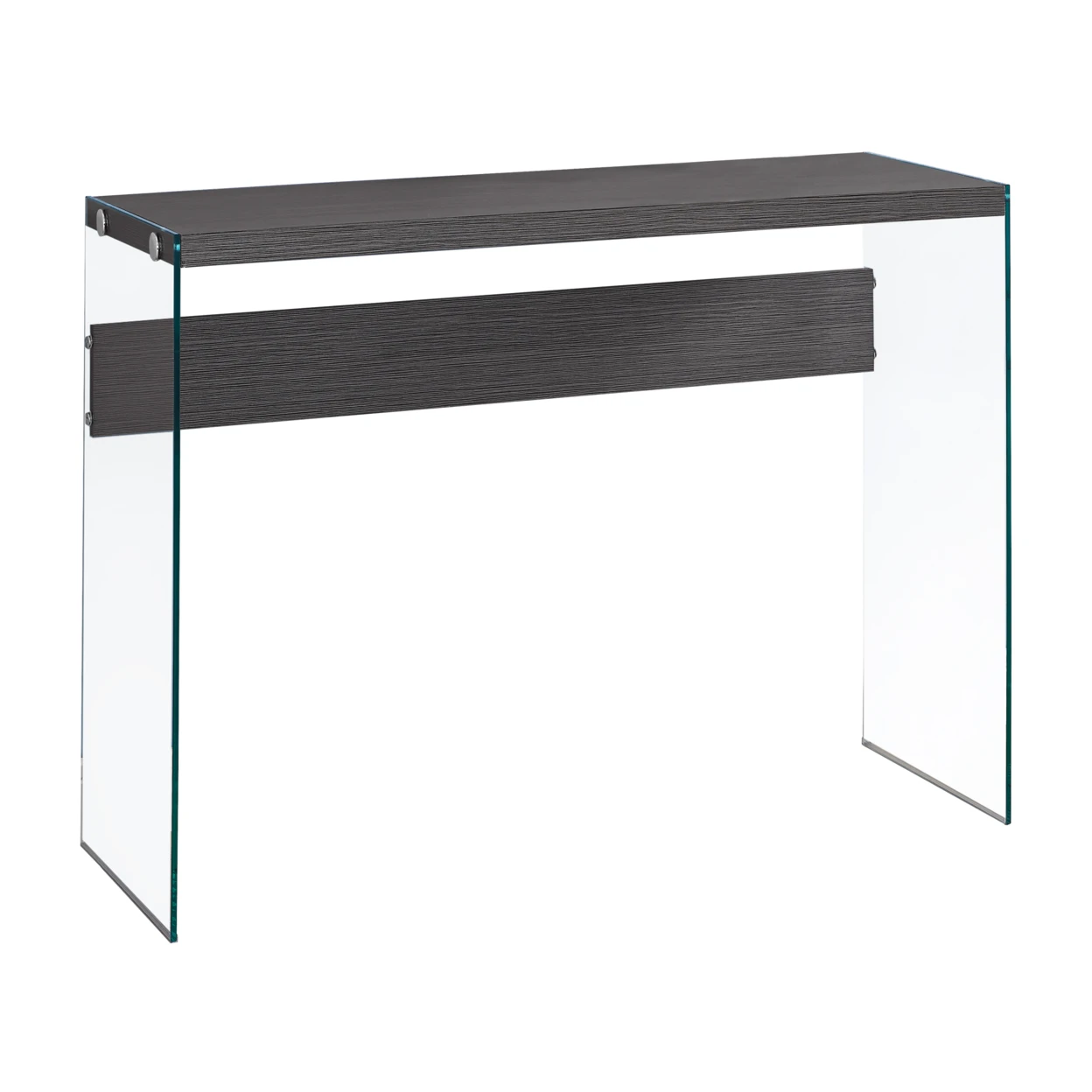 CONSOLE TABLE - GREY WITH TEMPERED GLASS