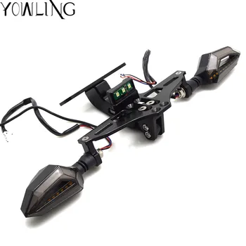 

Motorcycle Adjustable Angle CNC License Number Plate Frame Led Indicator Light Holder Bracket FOR honda pcx 125 msx125 hornet