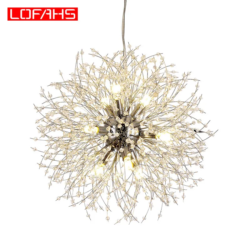 

LOFAHS Modern Crystal Chandelier Chrome Golden vanity suspension Chandelier LED Lighting lustre for Living Room Business Club