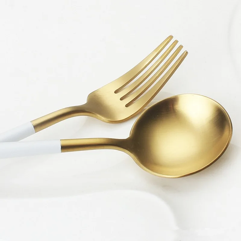Лидер продаж 4 шт./компл. белое золото Европейский нож Столовые приборы 304 Нержавеющая сталь в западном стиле столовый набор для кухни Еда посуды