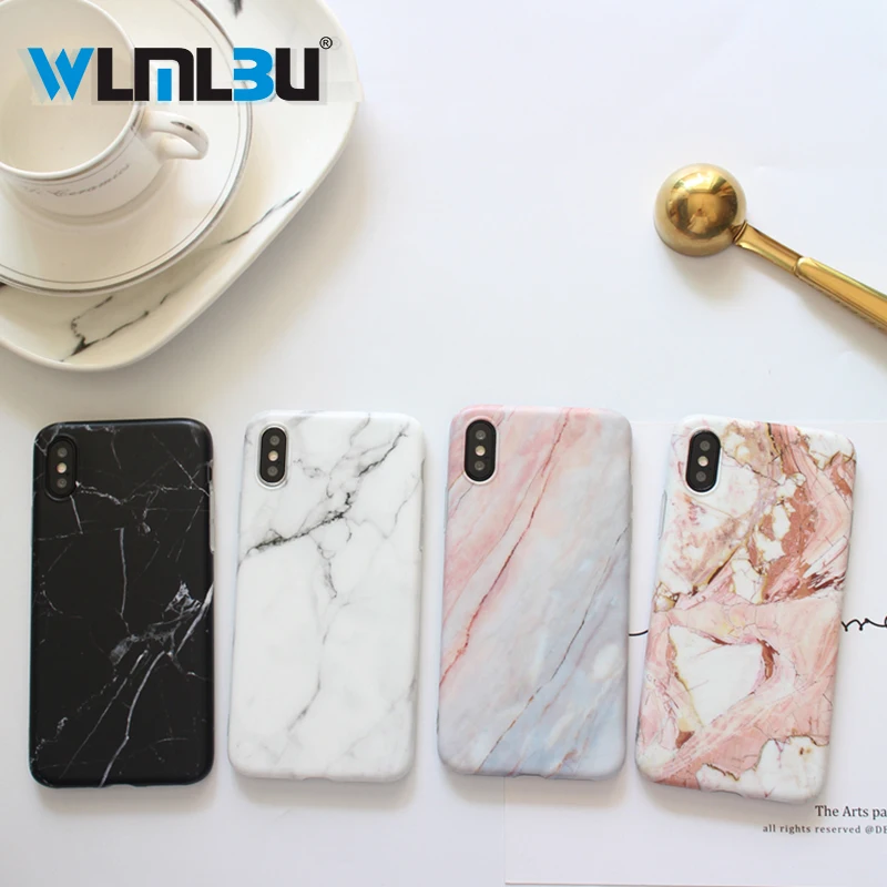 

Luxury Case Fundas Capa For Iphone 7 Case Cover Silicone TPU Matte Cover Cases For Iphone 8 7 Plus X 6 6S Plus Marble Case