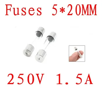 

100Pcs/lot 5x20mm Quick Blow Glass Tube Fuse Assorted Kit Fast Blow Glass Fuses 250V 1.5A