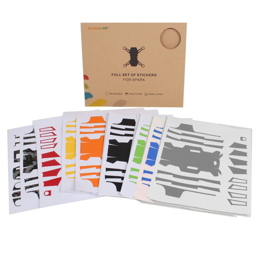 

Body Sticker Battery PVC Waterproof Anti-scratch Carbon Fiber Skin Decal Stickers for DJI Spark UAV F21245/52