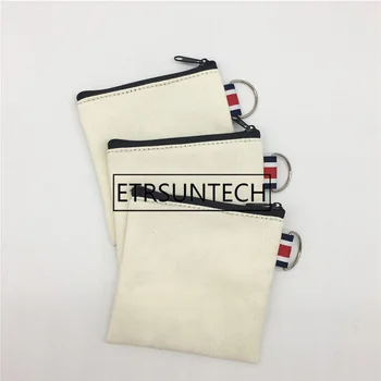 

300pcs/lot Blank Pure cotton canvas zipper bag Cotton canvas coin purse cotton cosmetic Bags makeup bags Key Storage bag