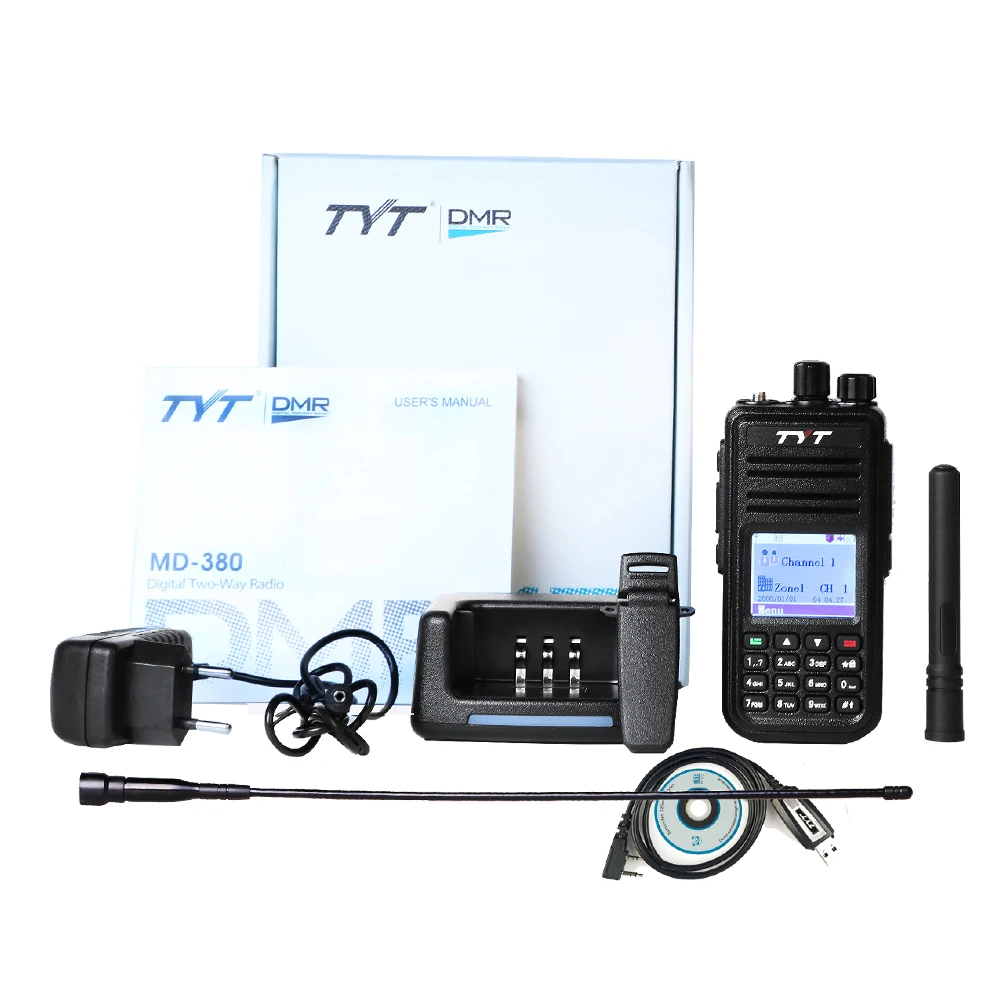 DMR цифровое мобильное радио TYT MD-380 Walkie Talkie 1000 канал Профессиональное двухстороннее радио UHF 400-480 МГц