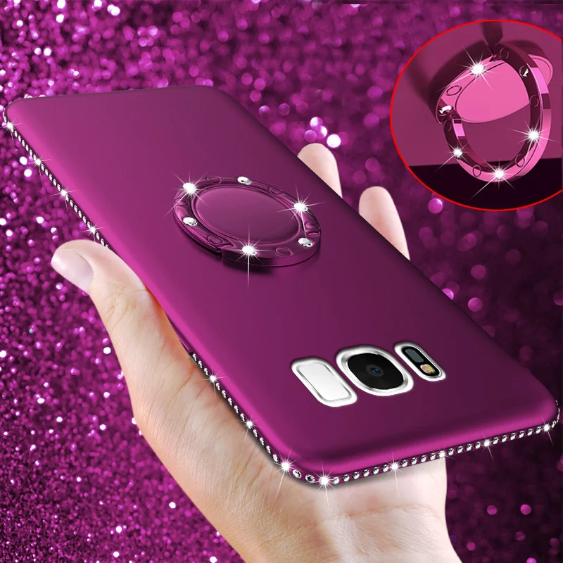 

Bling Ring Case for Samsung Galaxy A6 A8 2018 S8 S9 Plus S7 Edge A3 A5 A7 J3 J5 J7 2016 2017 Cover Diamond Silicone Phone Cases