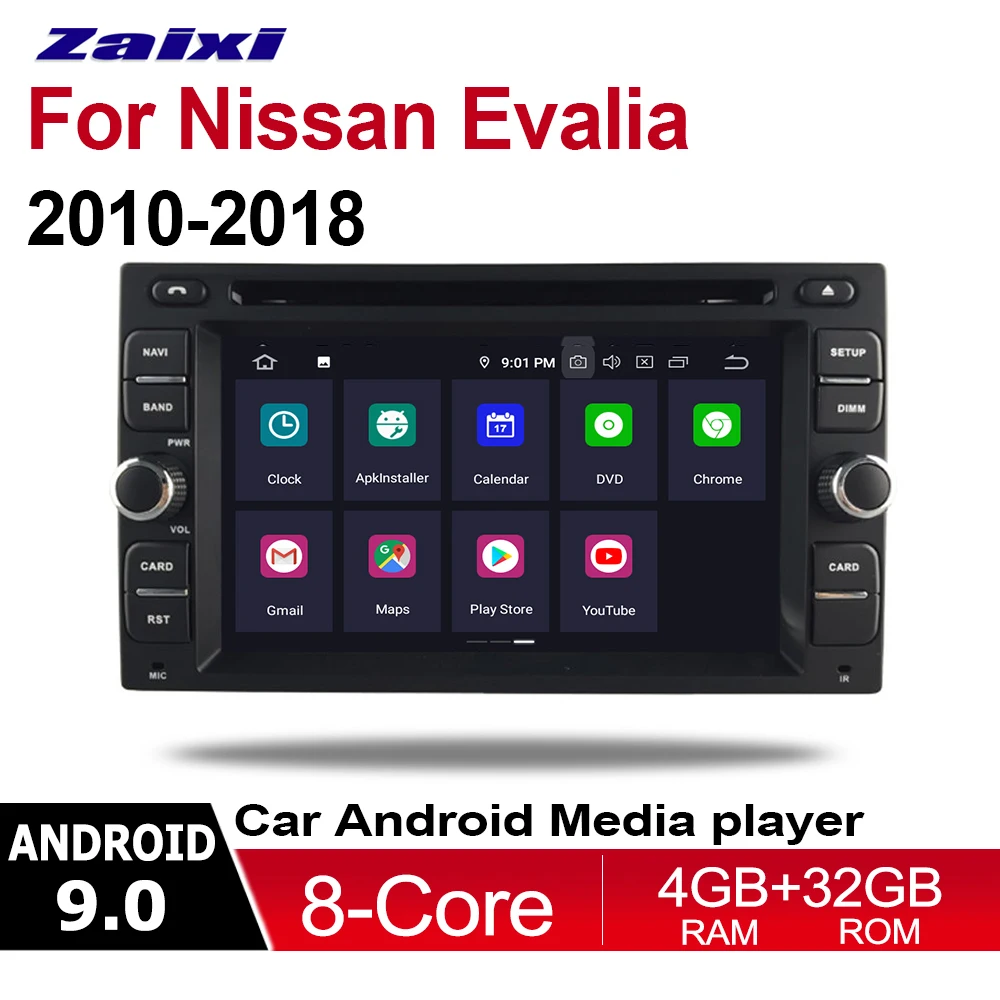 

ZaiXi 2 Din Car Multimedia Player Android 9 Auto Radio For Nissan Evalia 2010~2018 DVD GPS 8 Cores 4GB+32GB Bluetooth WiFi