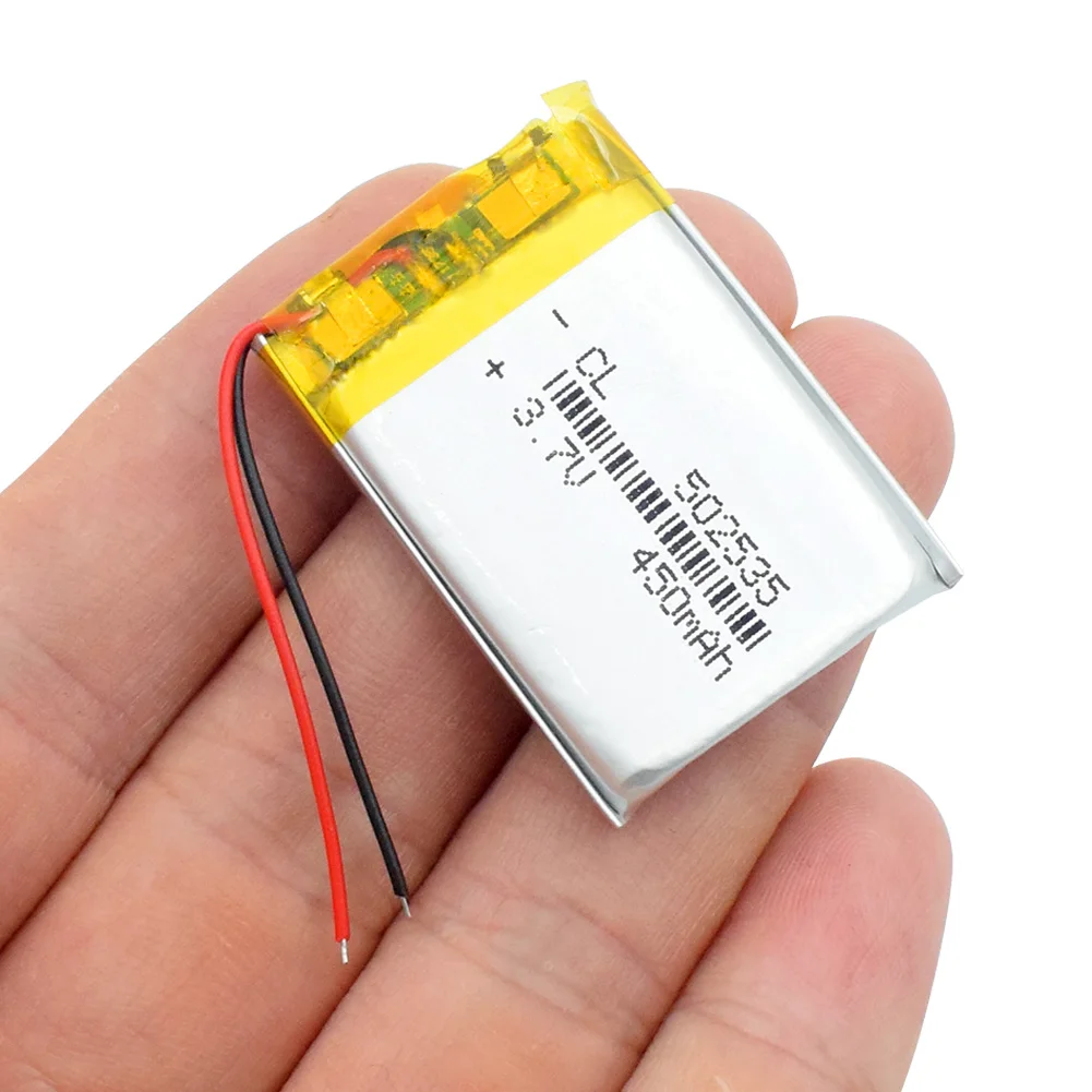 Размер 502535 3,7 в 450 мАч литий-ионный Lipo ячеек литий-полимерный аккумулятор для прожектора Bluetooth Диктофон
