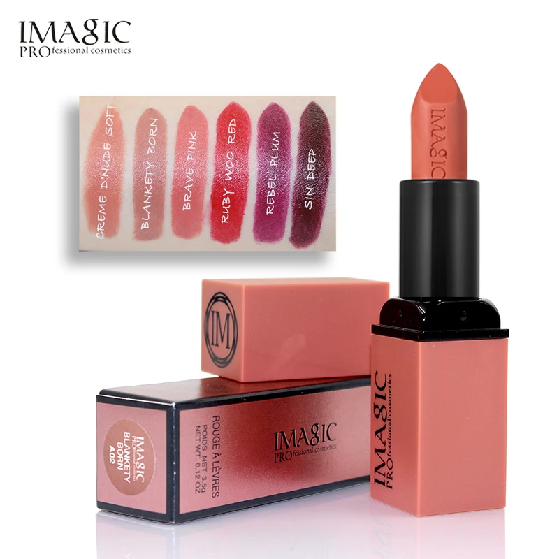 

IMAGIC Velvet Matte 6 Colors Lip Stick Silky Temptation Rouge Long-lasting Batom Hot Sexy Colors Lipstick Make Up 3.5g