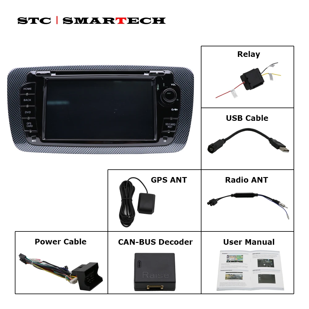 Clearance SMARTECH 2 Din Android 8.1 Car Radio DVD Player GPS Navigation for seat ibiza Quad Core with CAN-BUS Decoder Support TPMS DVRs 1
