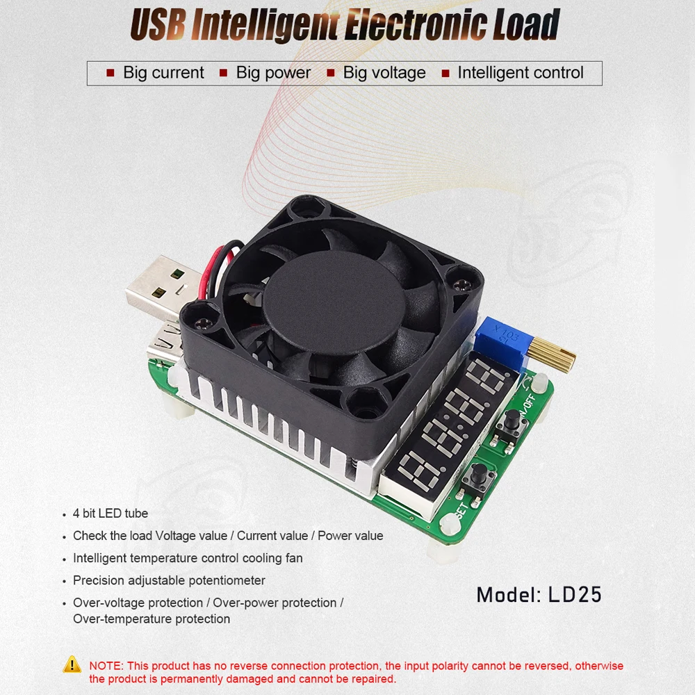 LD25 LD35 USB Электронная нагрузка Интеллектуальная защита регулируемый постоянный Ток Напряжение Вольтметр старение усилитель сопротивление