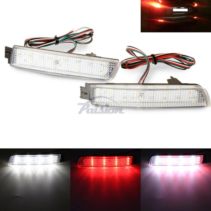 

2 x LED Rear Bumper Reflector Clear Lens Tail Brake Fog Light for Nissan Murano Inifiniti FX35 FX50