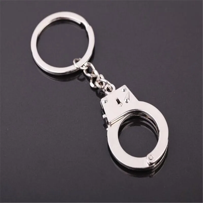 Wholesale Key Holder police man Handcuff Keychain Pendant Car Key Keyring Handbag Key Chain