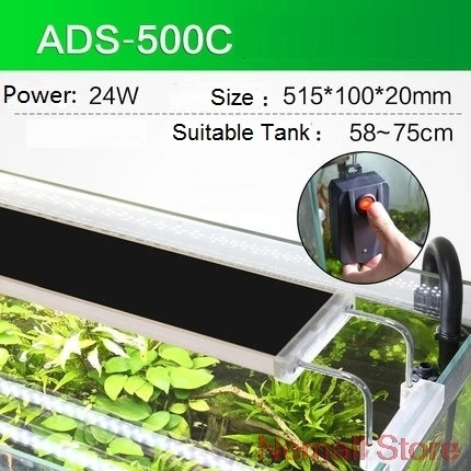 Chihiros 220-240v 20-60 см Adustable крышкой тонкий SUNSUN ADE светодиодный аквариумный светильник ing светильник с успешно выращивайте растения лампы аквариума - Color: ADS-500C