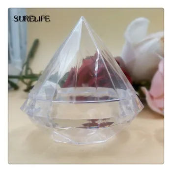 

Clear plastic diamond shape candy box wedding party transparent favor gift boxes festive christmas birthday holiday decoration